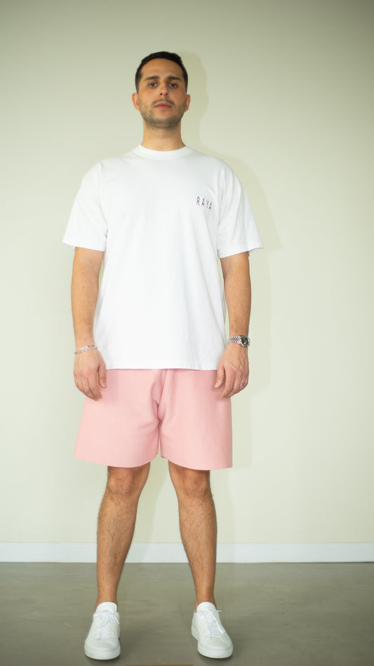 Pink Cotton Unisex Shorts