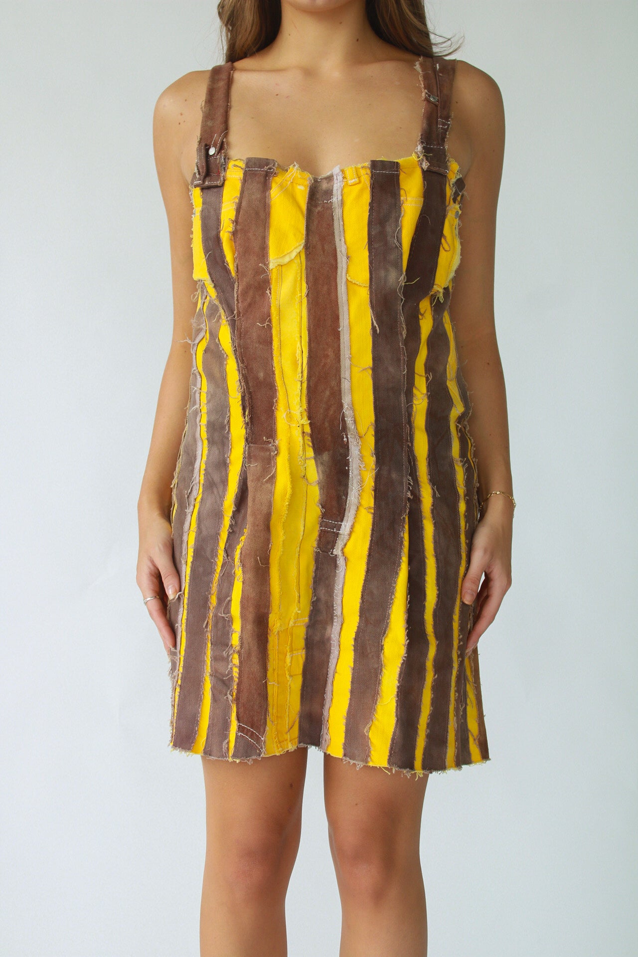 Season 001 Upcycled Denim Stripe Dress