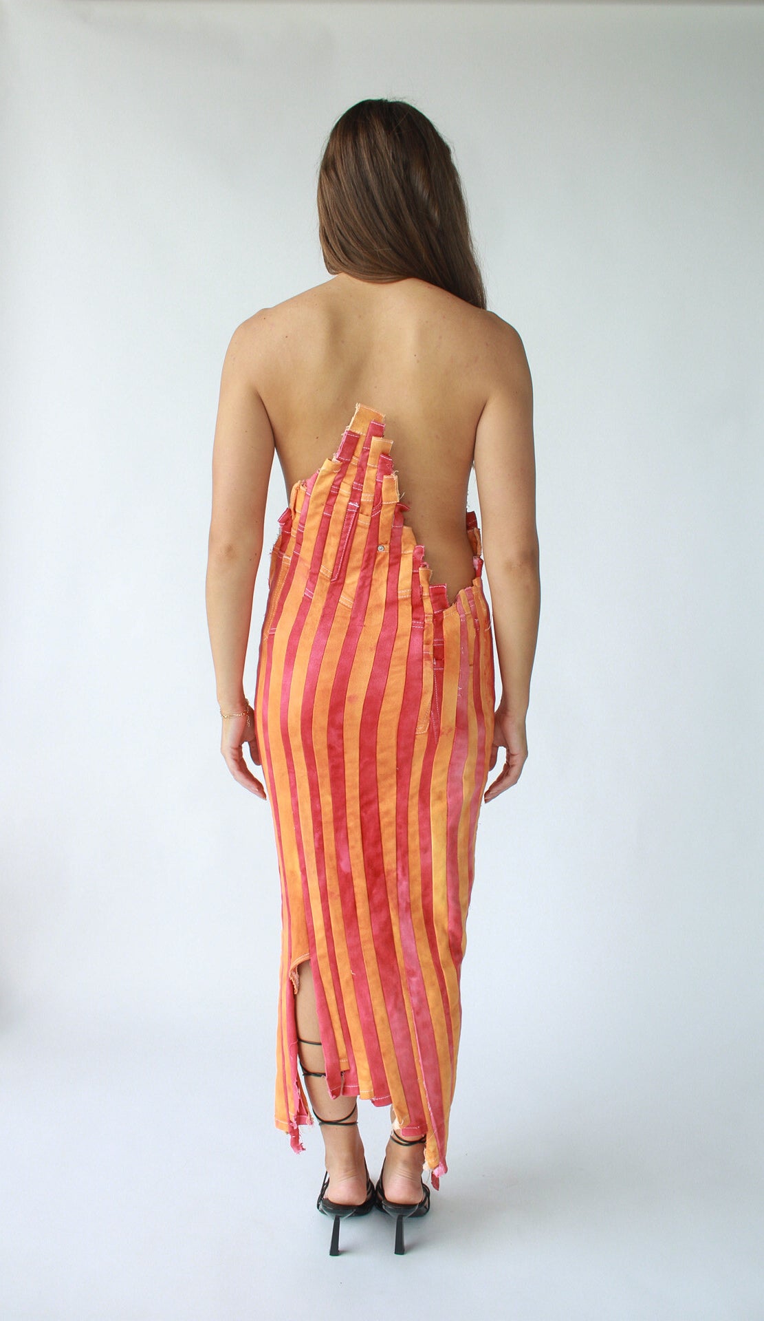 Rio 'Fire Denim Stripe Skirt'