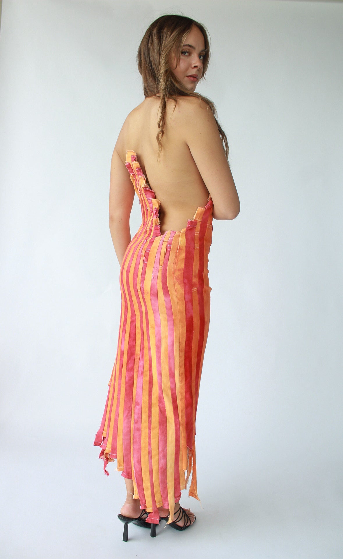 Rio 'Fire Denim Stripe Skirt'