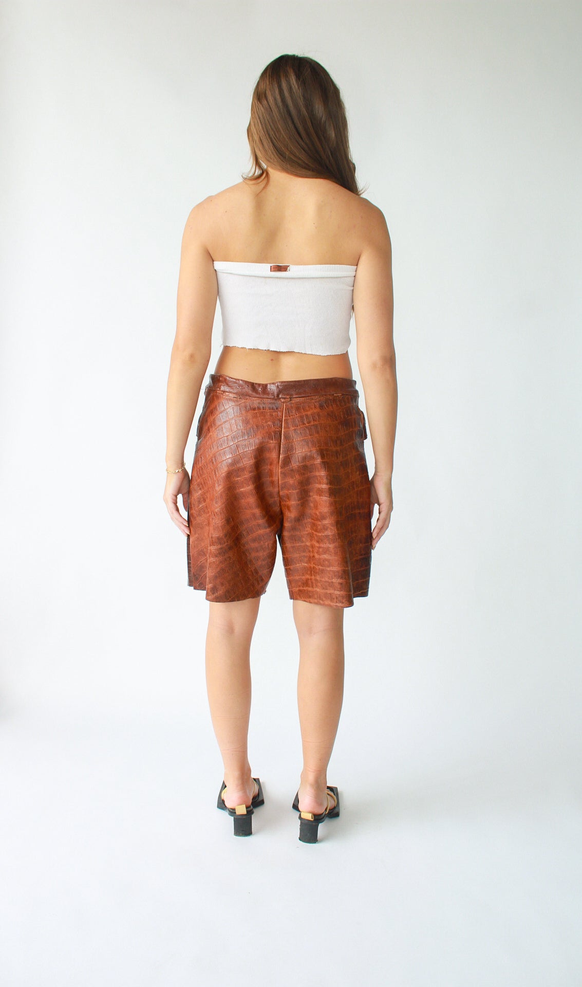 Crocodile Leather Shorts