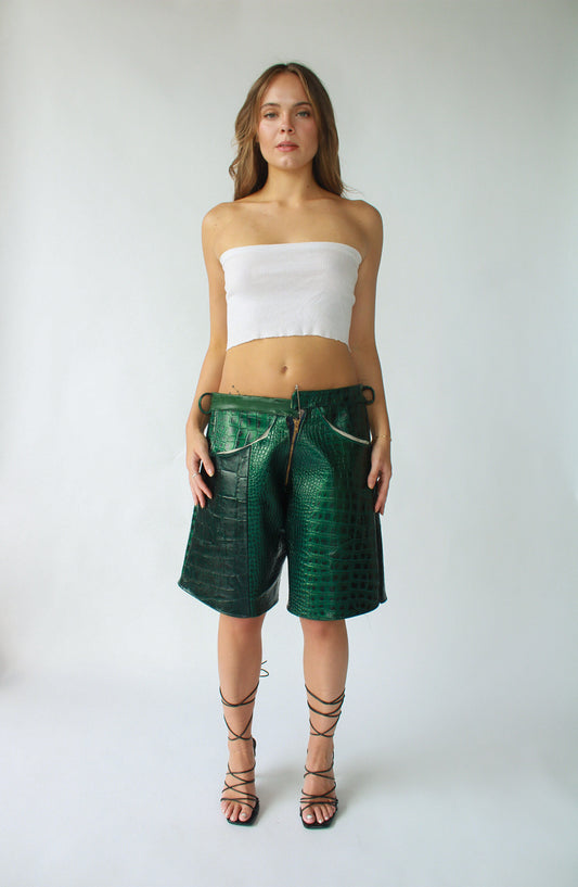 1/1 HofR Green Leather Deadstock Shorts