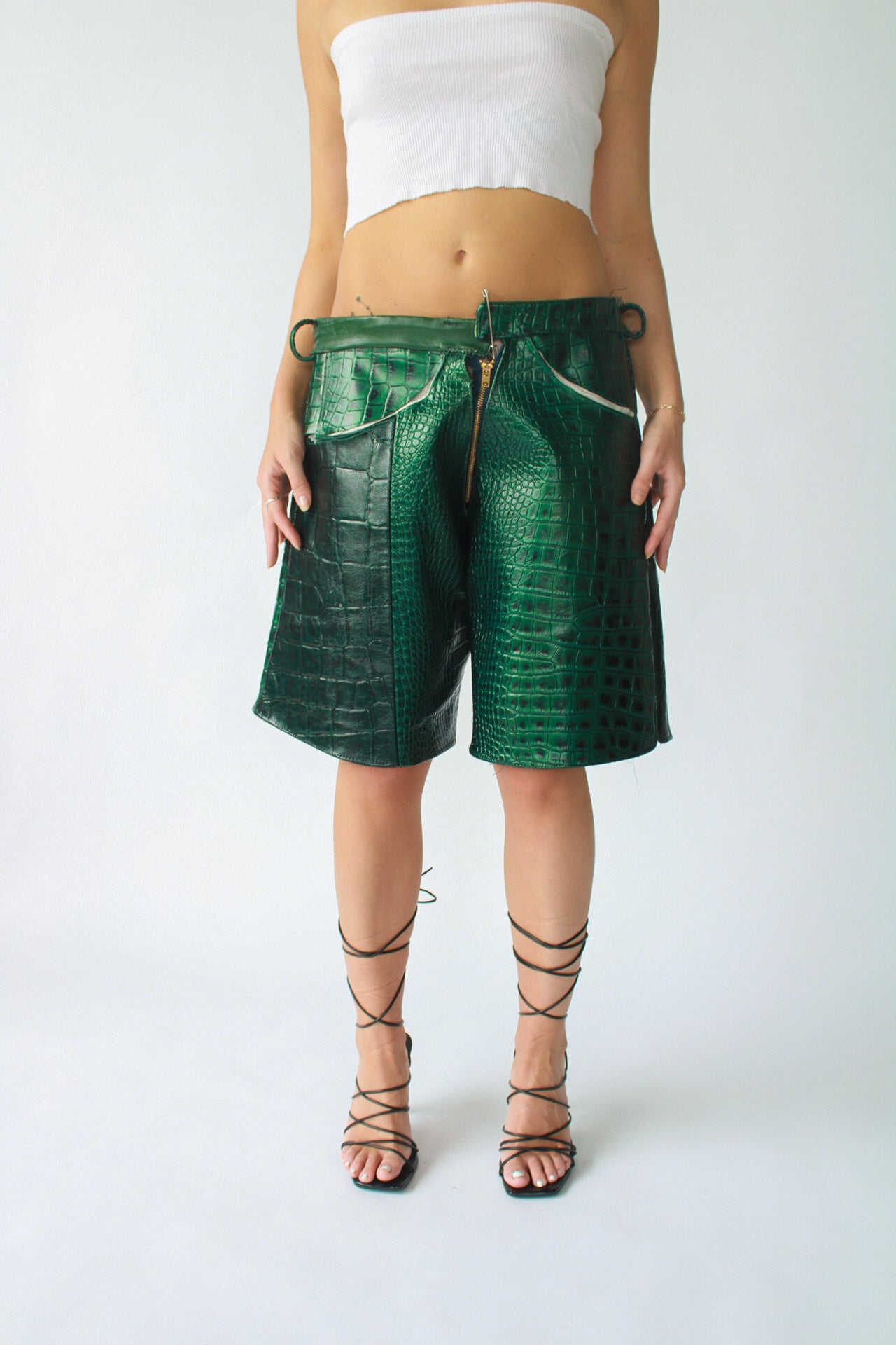 1/1 HofR Green Leather Deadstock Shorts