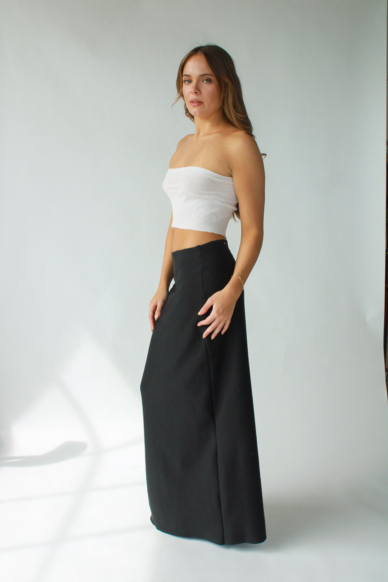 Cotton Fleece Maxi Skirt