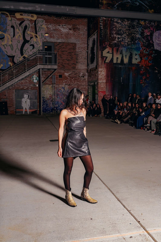 1/1 HoR Leather mini Bomber Dress
