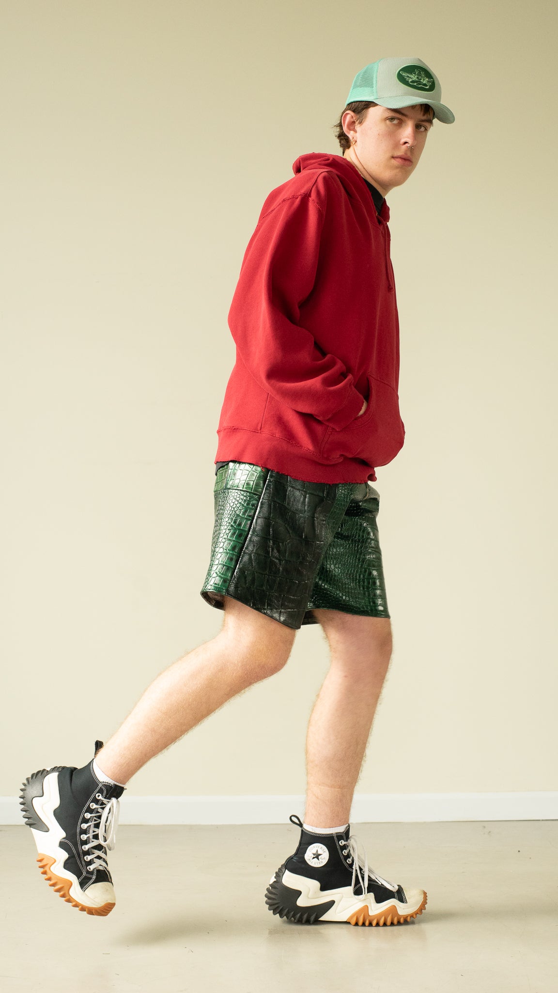 1/1 HofR Green Leather Bermuda Shorts