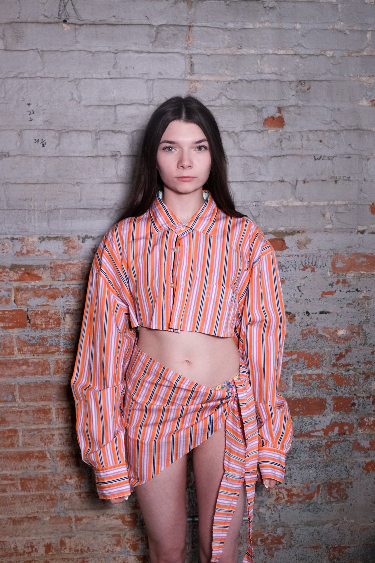 Two Piece Upcycled Button Down Set
