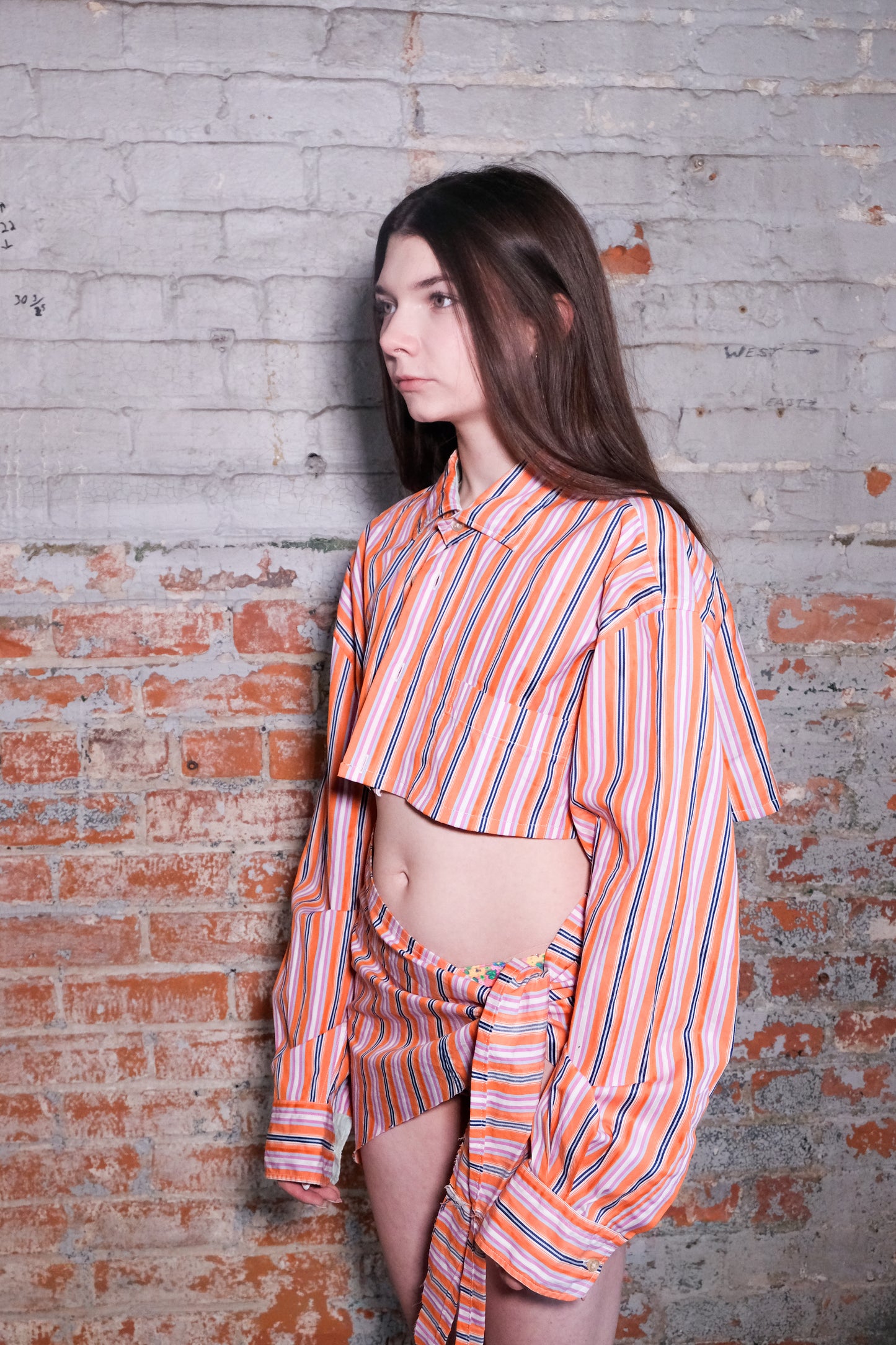 Two Piece Upcycled Button Down Set