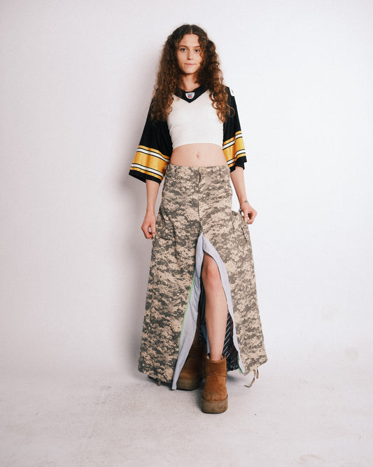 Military Camouflage Reworked Maxi Skirt