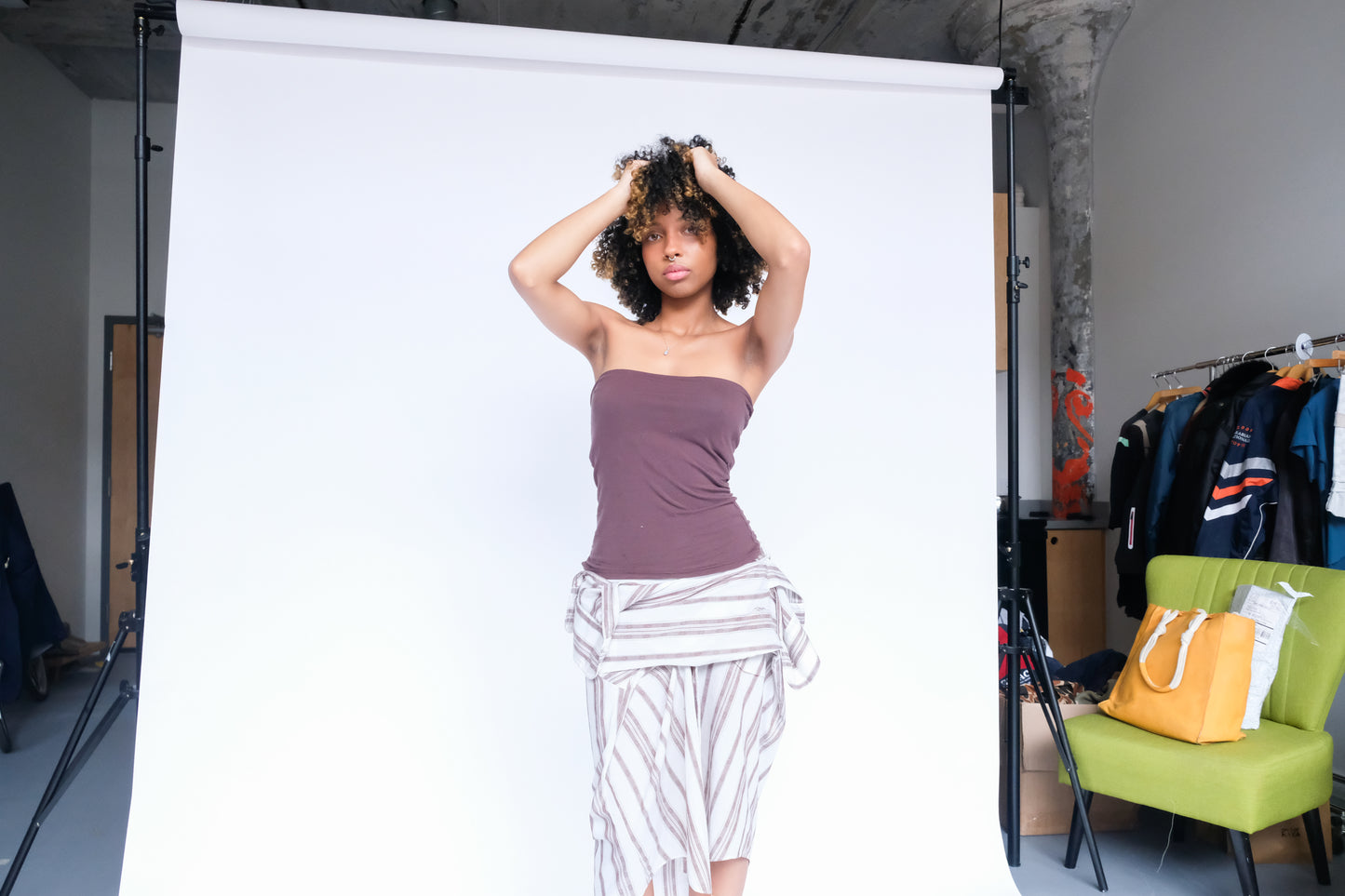 RAYA x Velvet Tower Button Down Skirt