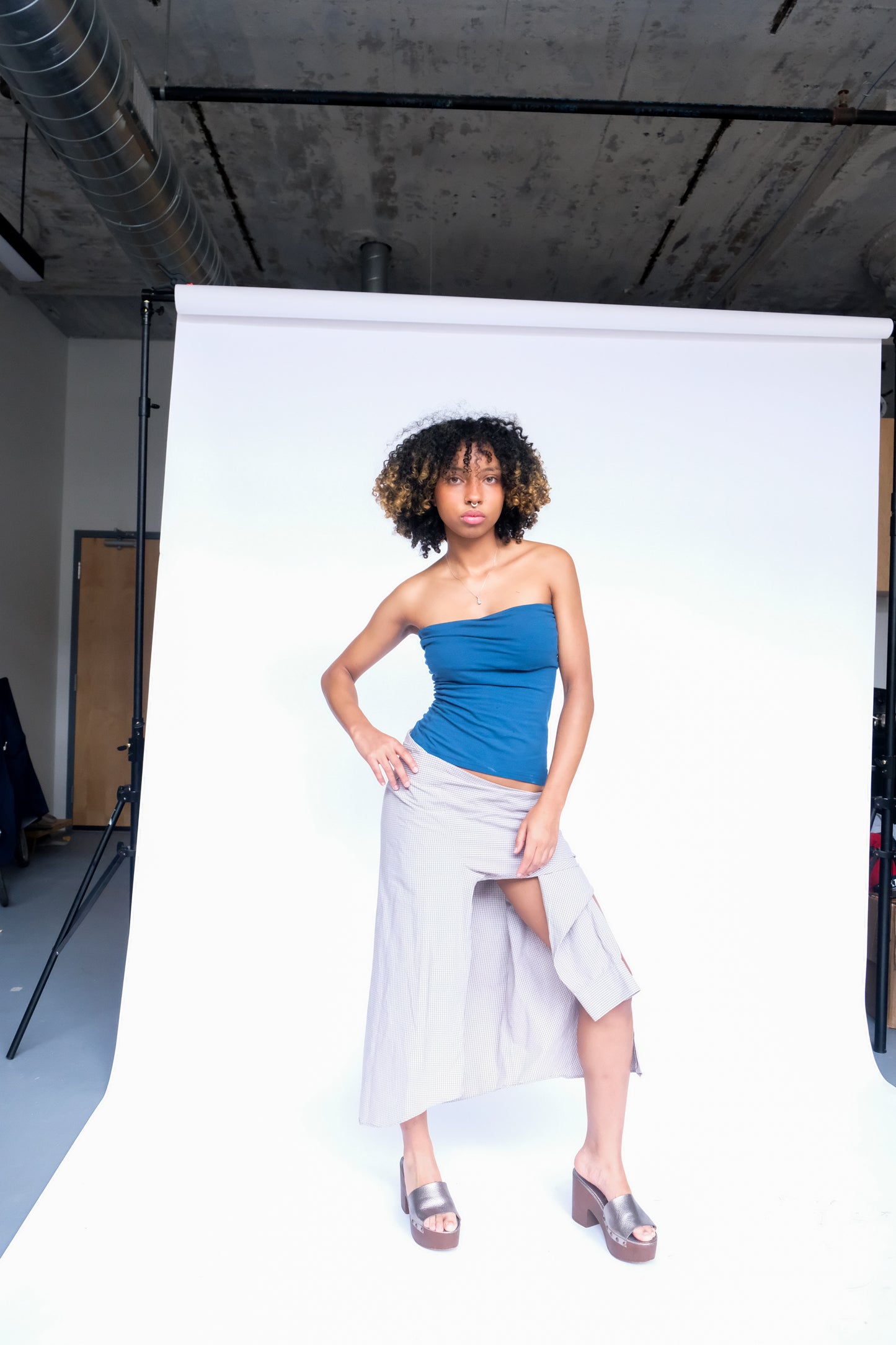 RAYA x Velvet Tower Button Down Skirt