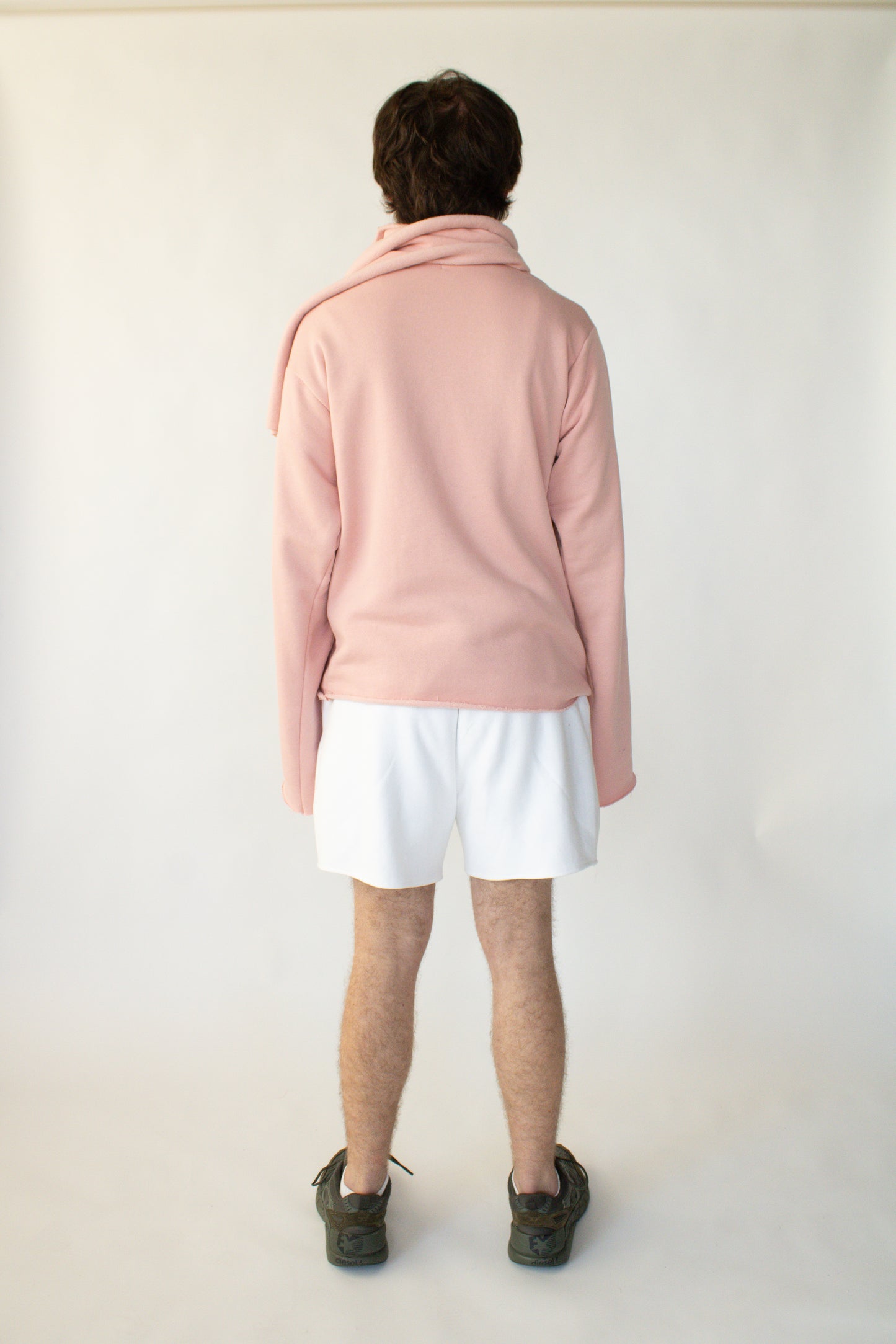 Blush Pink Oversized Asymmetrical Cotton Sweater