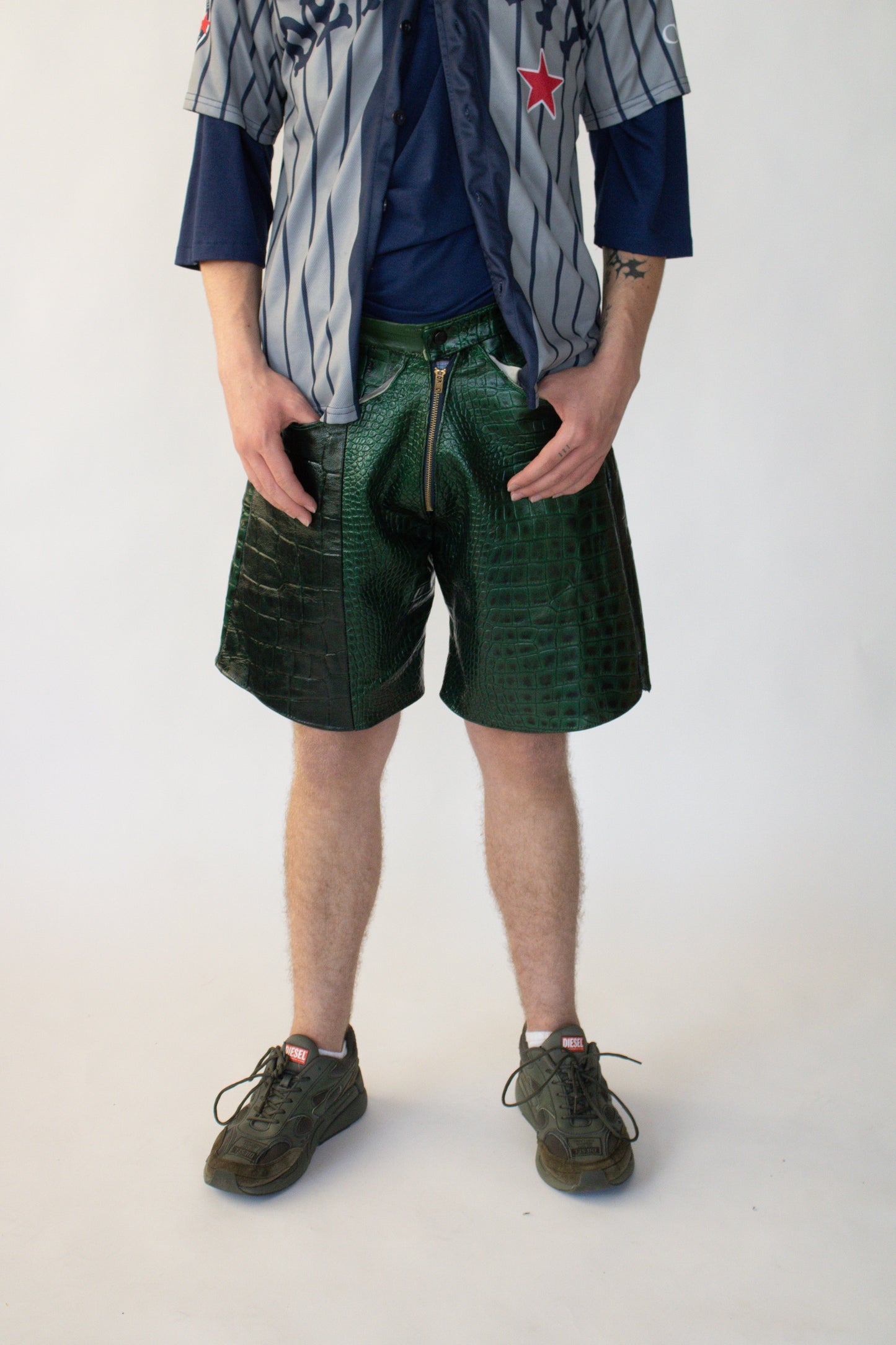 1/1 HofR Green Leather Bermuda Shorts