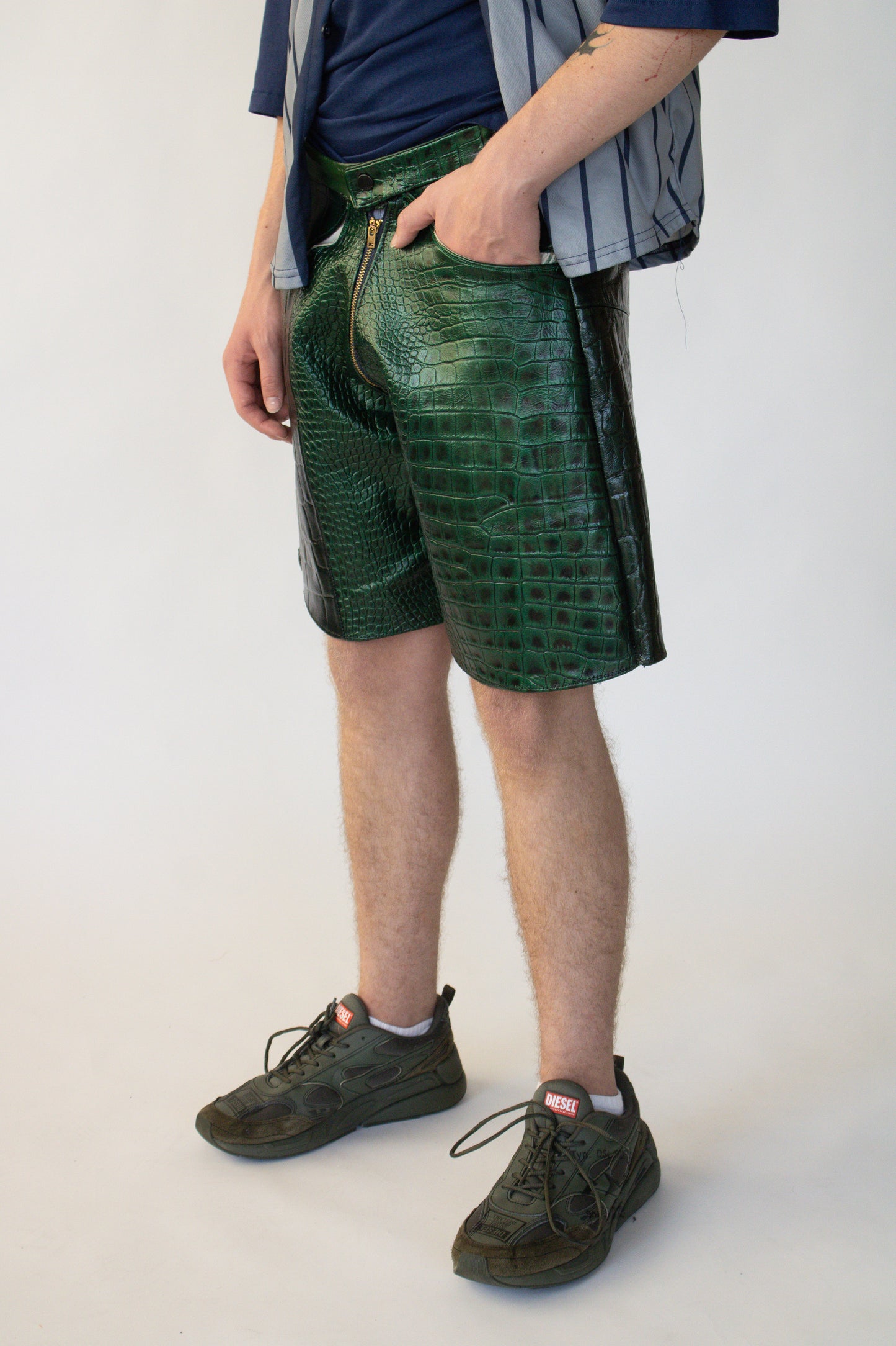 1/1 HofR Green Leather Bermuda Shorts