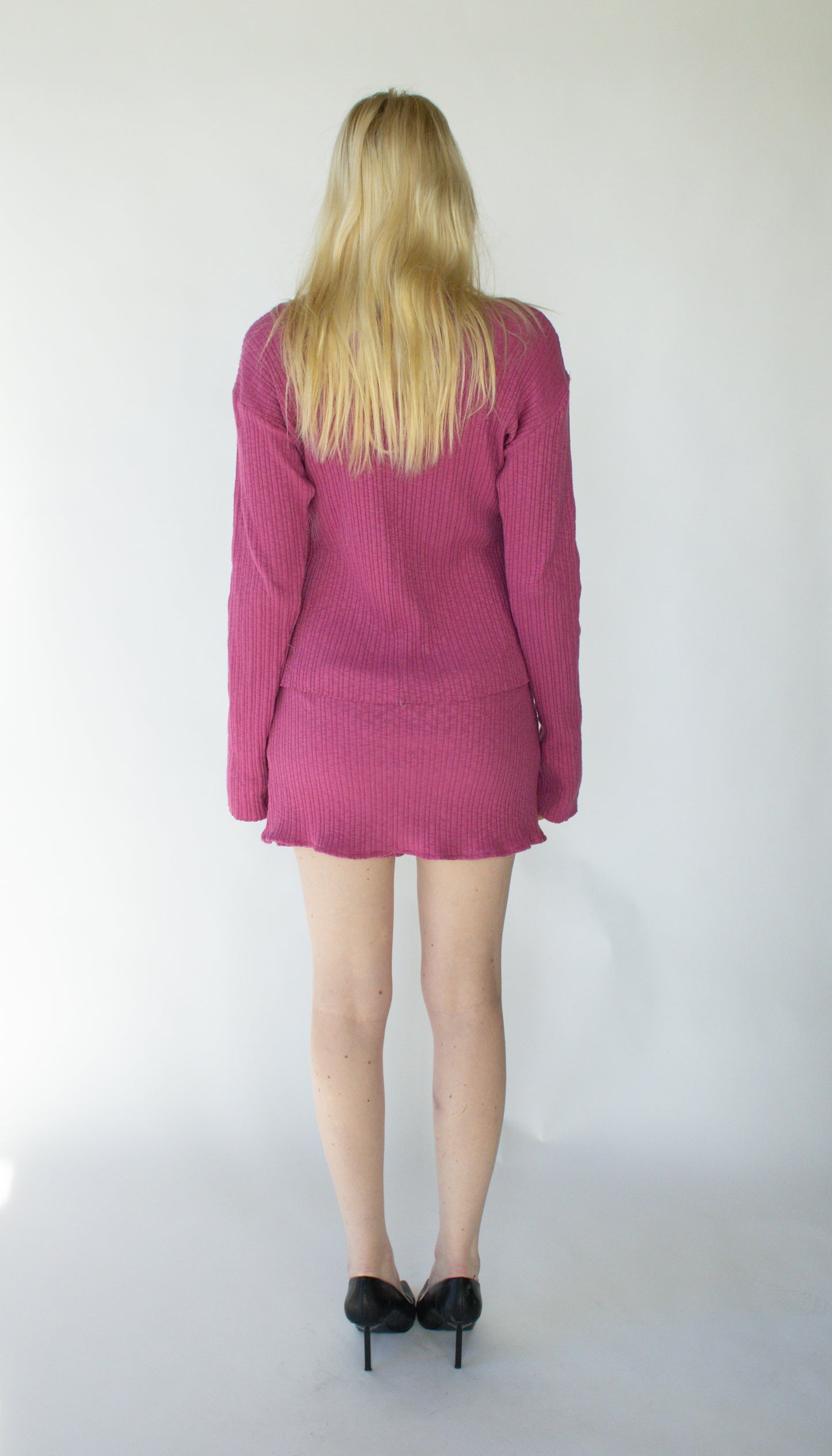 Pink Ribbed Knit Demi Skort Deadstock