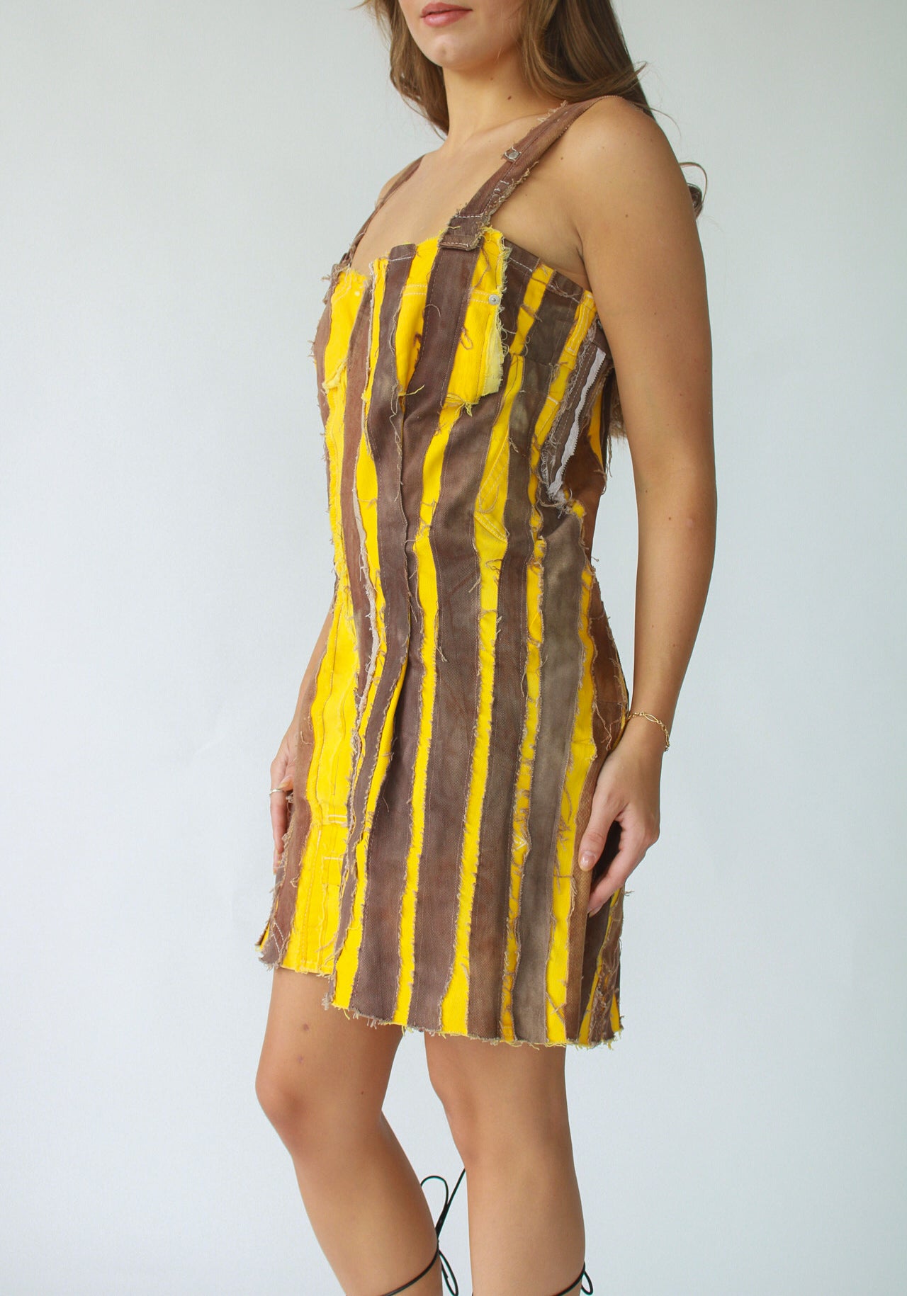 Season 001 Upcycled Denim Stripe Dress