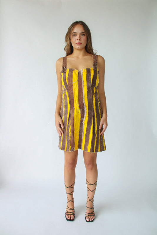 Season 001 Upcycled Denim Stripe Dress