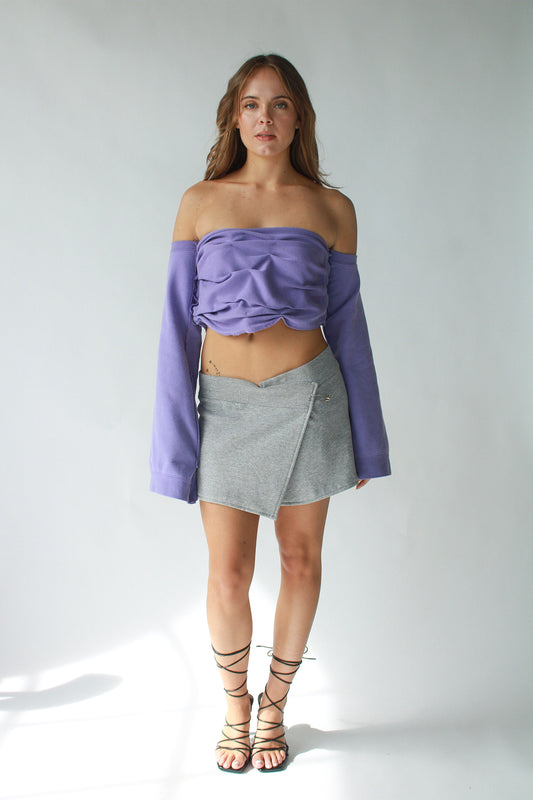Grey Asymmetrical Sweat Skirt