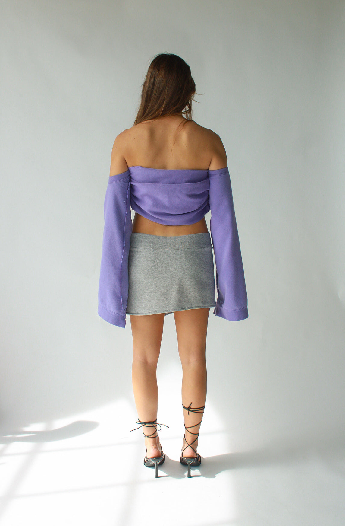 Grey Asymmetrical Sweat Skirt