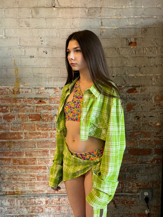 Two Piece Upcycled Button Down Set