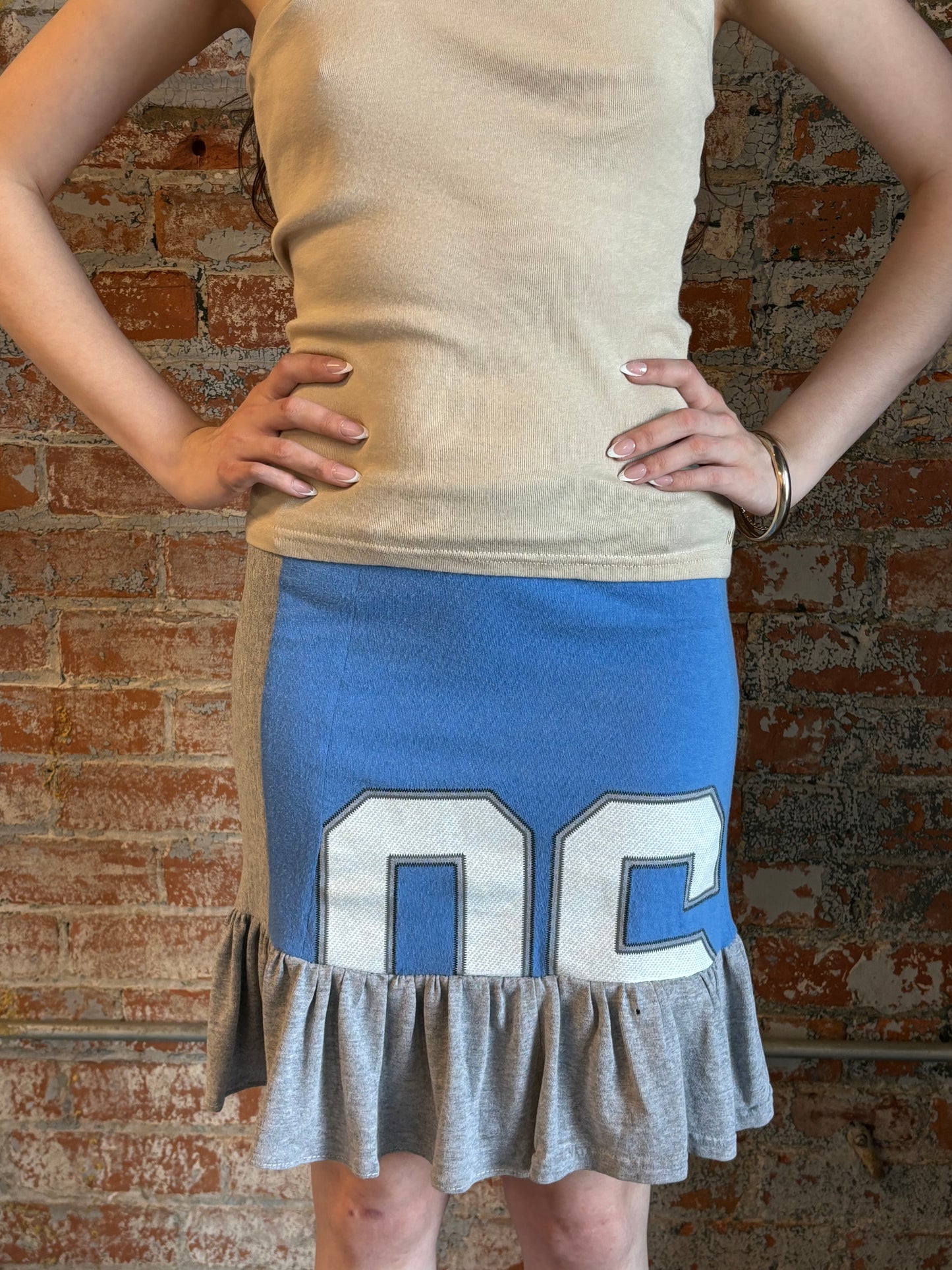 Detroit Lions Mini Skirt Grey Flare