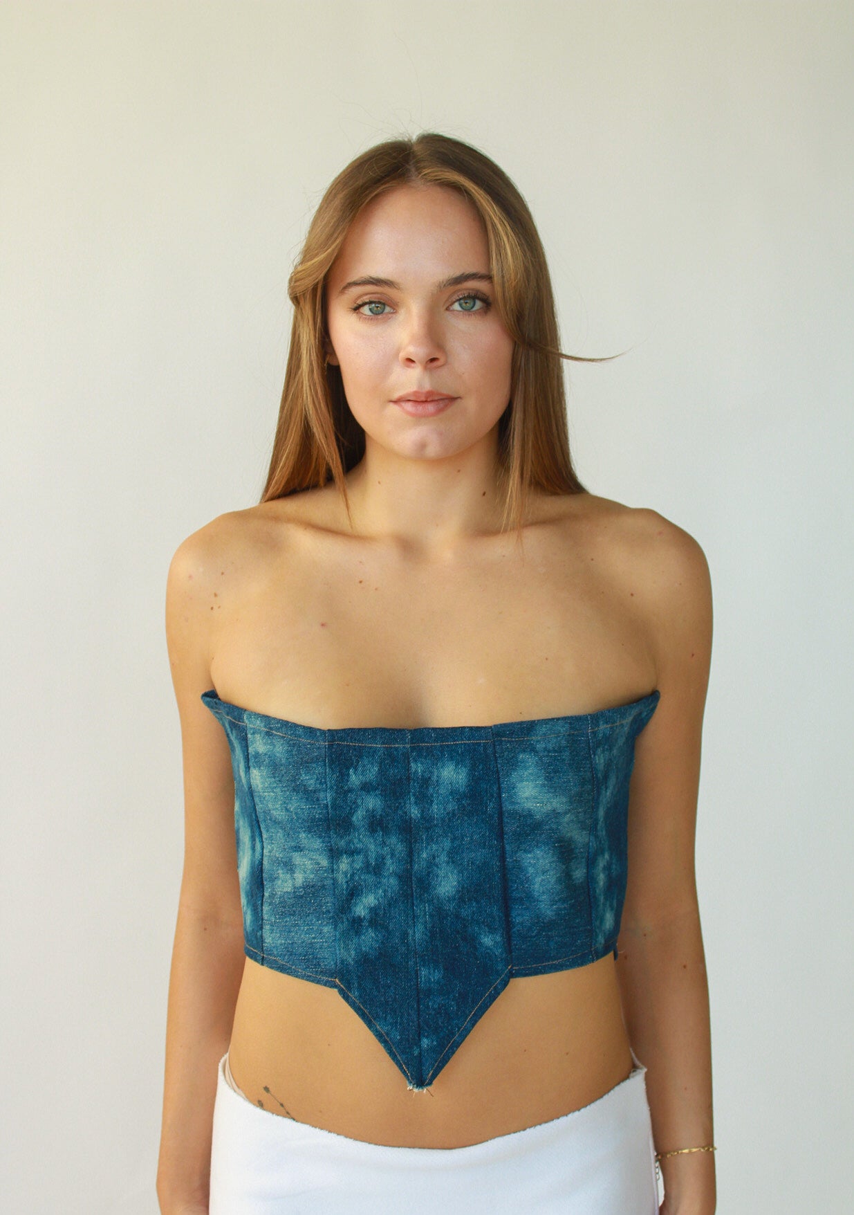 Bleached Denim Corset